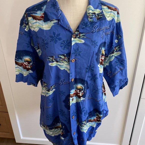 Men’s Bluewater Christmas themed Hawaiian shirt Santa XL - Picture 6 of 7